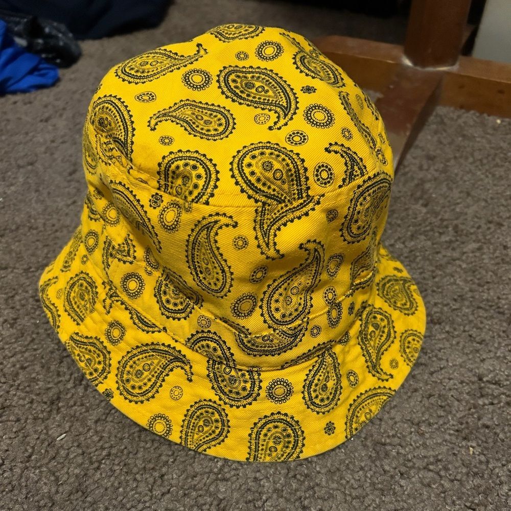 KBEthos vintage orange and black paisley bucket hat one size unisex
